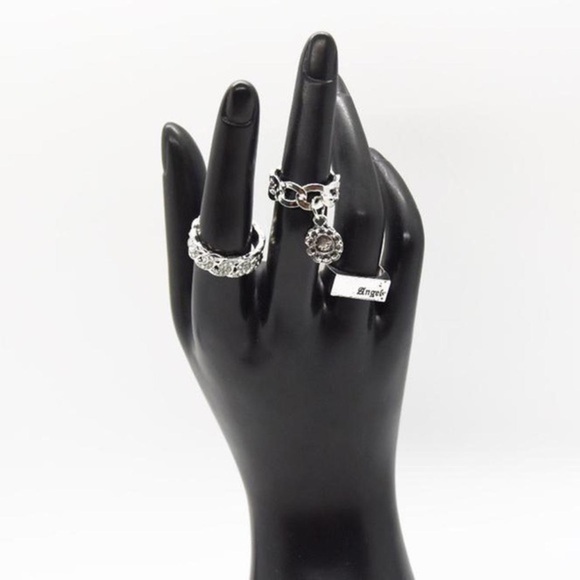 Silver Chain Ring Set - Picture 3 of 4